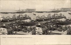 Stereoskopischer Anblick Italien Italien Genua CPA gesehen von S Herr Di Carignano in Richtung zum Hereinkommen des Hafens