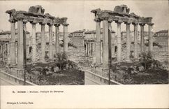 Italy Italia Roma CPA Forum Temple of Saturn