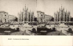 Italy Italia CPA Milan View of the place of the Dome