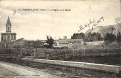 Pierrelatte CPA the church and the rock