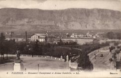 Valence CPA Monument Championnet and Avenue Gambetta