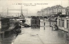 Rouen CPA January 30th 1910 the rising of the Seine the quay of the Stock Exchange