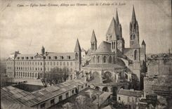 Caen CPA Eglise Saint-Etienne Abbaye mit den Mannern bemisst Apse und die Hochschule