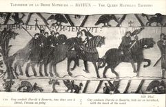 Tapestry of the queen Mathilde Bayeux CPA Guy leads Harold has Beaurin
