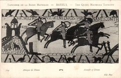 Tapestry of the queen Mathilde Bayeux CPA Attacks of Dinan