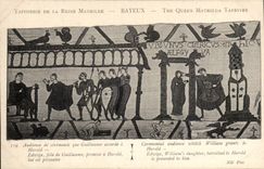 Tapestry of the queen Mathilde Bayeux CPA Audience ceremony that Guillaume agreement has Harold