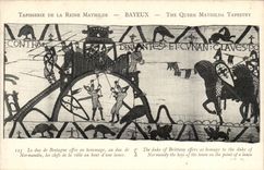 Tapestry of the queen Mathilde Bayeux CPA the duke of Brittany offers in homage