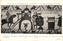 Tapestry of the queen Mathilde Bayeux CPA Guillaume goes or Harold lends oath to him