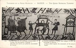 Tapisserie der Konigin Mathilde Bayeux CPA ein Leiter nahert sich Guillaume