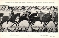CPA Tapisserie der Konigin Mathilde Bayeux das der Kampf sich engagiert