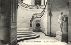 Castle of Chantilly CPA Main staircase