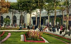 Vichy - Le Parc devant la Square de l'Hopital - CPA 
