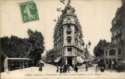 Vichy - L'Hotel et Perspective des Rues Cunin Gridaine et de Nimes - CPA 