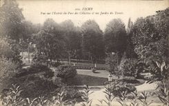 Vichy - Vue sur l'Entree du Parc des Celestins et des Jardins du Tennis - sport - CPA 