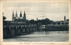 Moulins - the Regemortes Bridge and View - bridge - CPA
