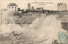 Die Stadt von Batz - eine Welle gegen den Pier - CPA