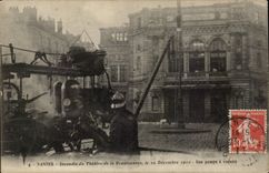 Nantes - Fire of Theater of Renaissance - 1912 a pump has vapor - fireman - CPA