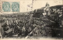 Treport - der Hafen und die Kirche Saint Jacques - CPA