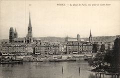 Rouen - the Quay of Paris seen from of Saint Sever - CPA