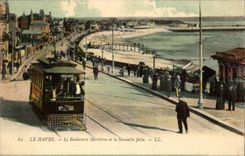 Le Havre - die Seeprachtstrasse und der neue Pier - Forderwagen - CPA