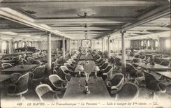 Le Havre - der Klappstuhl - Provence - Esszimmer der 1 Kategorie - Dampfer - Dampfer - CPA