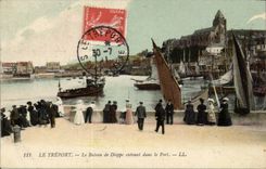 Treport - das Boot von Dieppe den Hafen kommend - CPA