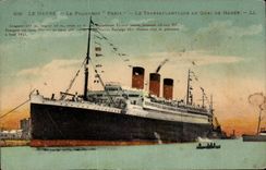 Havre-- Paris-Dampfer - der Klappstuhl mit Quay-Dampfer das Gezeiten- - - CPA