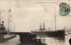 Le Havre - Steamer the Champagne - steamer - CPA