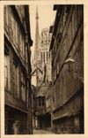 Rouen CPA Old street At the bottom the cathedral