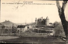 CPA Le chateau de Montal et les tours de Saint laurent pres Saint Cere