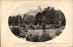Grande Bretagne Great britain CPA the upper gardens Showing the new town hall Bournemouth