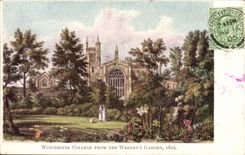 The United Kingdom Great BRitain CPA Winchester college from the warden' S garden 1816