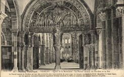 Vezelay CPA Church of the Madeleine the central gate of Narthex and the nave