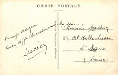 Stab auf dem Seine CPA eine Ecke des Seine pragt die Brucke und die Kirche Saint-Etienne