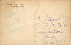 Troyes - the Argence Fountain - CPA