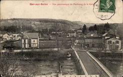 Bar on the Seine CPA Panoramic View of the suburb of the station