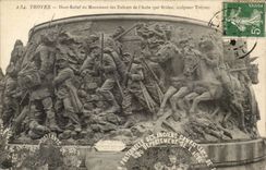 Troyes CPA High relief of the monument of the children of the paddle