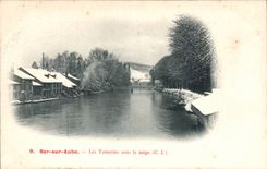 Bar on Paddle - Tanneries under Snow - CPA