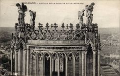 Orleans - Details of the Tower of the Cathedral - CPA
