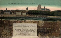 Orleans - Commemorative plate of Entrance of Jeanne d' Arc has Orleans - CPA