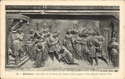 Low Orleans CPA relief of Statue of Jeanne of arc (in front of Charles VII)
