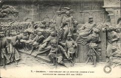 Low Orleans CPA relief of Statue the Jeanne of arc Torment of Jeanne (May 30th 1431)