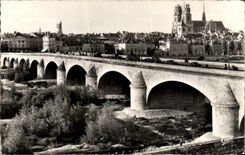 Orleans CPA the bridge on the Loire and View
