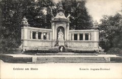 CPA Coblenz amndt Rhein Kaiserin Augusta Denkmal