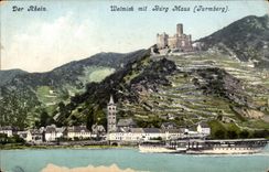 CPA Der Rhein Welmich put Burg Maus (Turmberg)