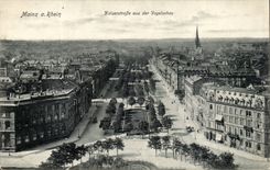 CPA Mainz amndt rhein Kaiserstrasse aus der Vogelschau