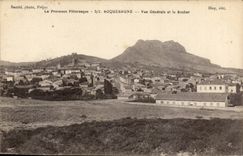 Roquebrune CPA View and the rock
