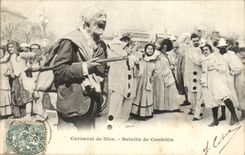 Karneval Nizza - Kampf von Confetti - CPA blodelt Pierrot Pierrots TOP herum