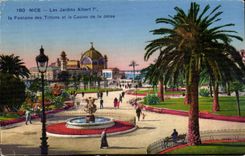 Nettes CPA der Brunnen der Triton und das Kasino des Piers