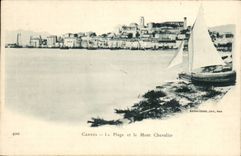 Cannes CPA the beach and the Mount Knight